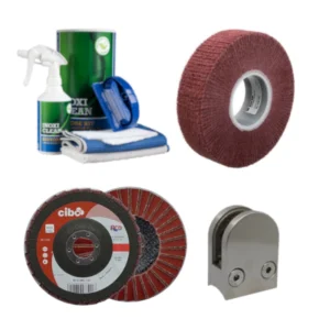 Diversos tipos de consumíveis para as mais diversas funções, como acessórios para inox, abrasivos e produtos químicos e de limpeza